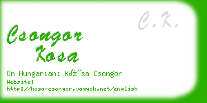 csongor kosa business card